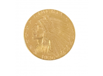 (Coin Lot #SD51)  1926 Indian Head $2.5 Dollar Gold Coin, Rare, Regular Strike