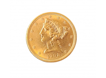 (Coin Lot #SD55) 1903 Gold $5 Coronet Head Half Eagle Rare