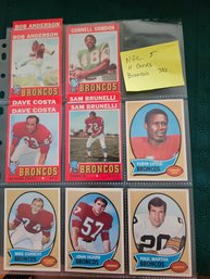 NFL Card Lot #5: Denver Broncos Vintage Topps Football Cards, 1970's, Costa, Little, Brunelli, More