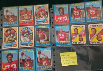 NFL Card Lot #6: Cardinals Vintage Topps Football Cards 1970's, 15 Cards, Two Sheets
