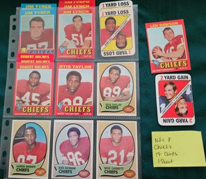 NFL Card Lot #8: 17  Chiefs 1970's Topps Vintage Football Cards, Dawson, Taylor, Brown, Bell, Buchanan