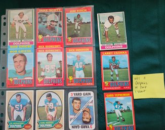 NFL Card Lot #11: 14 Dolphins Vintage 1970's Football Cards, Topps, Griese