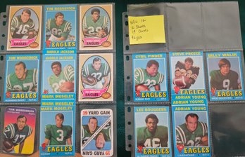 NFL Lot #12: 19 Vintage 1970's Eagles Football Cards, Topps, Sports