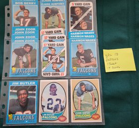 NFL Card Lot #13: 19 Falcons Vintage 1970's Topps Football Cards, Sports,