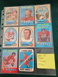 NFL Card Lot #14: 9 Vintage 49'ers Cards, Topps 1970's, Football, Sports