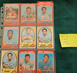NFL Card Lot #18: 10 Vintage Oilers Cards From 1970's, Topps Football, Sports