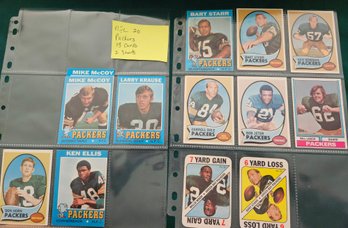 NFL Card Lot #20: 13 Vintage Patriots Football Cards From 1970's, Topps, Bart Starr