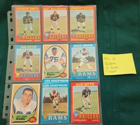 NFL Card Lot#21: 10 Vintage Raiders Rams Cards 1970's, Football, Topps, Jim Otto #151