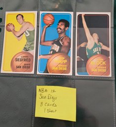 NBA Card Lot #6 (12,9): Nine (9) Vintage Basketball Cards, Late 60's, Early 70's, Topps, Sports