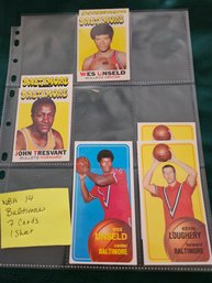 (1314) NBA Card Lot #7:  11 Vintage Topps Basketball Cards From Late 60's, Early 70's, Varies