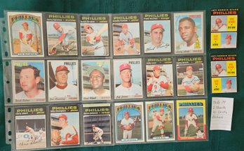 MLB Card Lot #14:  20 Phillies Baseball Cards From The 60's And 70's, Topps