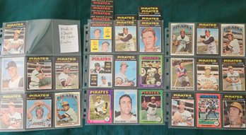 MLB Card Lot #15:  33 Pirates Baseball Cards From The 60's And 70's, Varies, Topps