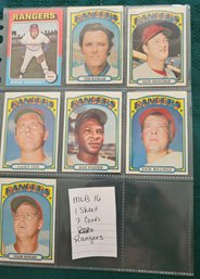 MLB Card Lot #16:  7 Rangers Baseball Cards From The 60's And 70's, Varies, Topps