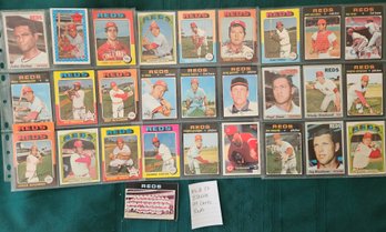 MLB Card Lot #17:  29 Reds Baseball Cards From The 60's And 70's, Varies, Topps