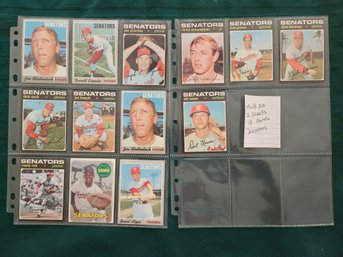 MLB Card Lot #20:  13 Senators Baseball Cards From The 60's And 70's, Varies, Topps