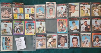 MLB Card Lot #21:  27 Twins Baseball Cards From The Late 60's And Early 70's, Varies, Topps