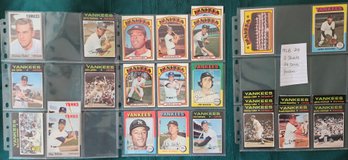 MLB Card Lot #24:  26 Yankees Baseball Cards From 60's And 70's, Topps, Varies