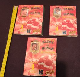 Lot 32: NIB Three Sets Of 1994 Action Packed Badge Of Honor Pins - Could Be 24k Favre