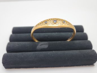 Updated Pictures: 14k Karat Gold Bangle Bracelet, Latch, Jewelry, Vintage Circa Likely 1950s