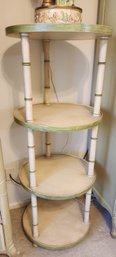 Chinoiserie Tiered Table, Faux Bamboo, Art Nouveau, Accent Shelf