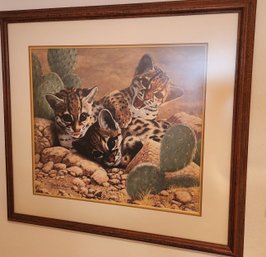 Leopard Cubs Print, Art, Framed Decor