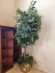Three Faux Ficus Trees - Two @12', And Greenery Floral, Silk Plants