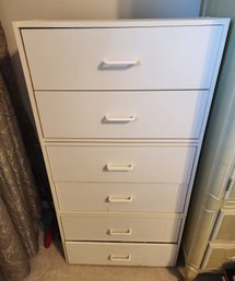 5 Sets Of White Laminate Drawers Set, Dresser Storage, 24x14x47