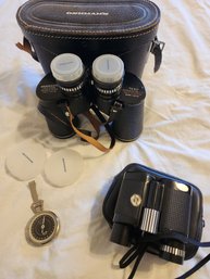 Two Pairs Binoculars - Oshman's 7x50, Nikon 7x21 With Cases