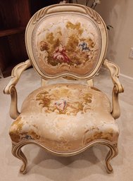 1950's French Provincial Accent Chair By Statesville, Louis XV Style, Art Nouveau
