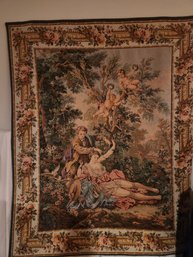 Gorgeous Vintage Hanging Wall Tapestry, Art Nouveau, French Country Embroidered