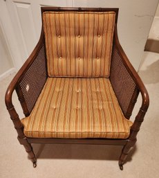 Chinoiserie Accent Chair, Hickory Company Of NC, Faux Bamboo Cane Rattan, Vintage