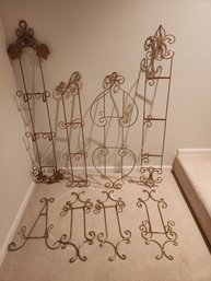 7 Metal Decorative Hanging Picture Holders, Hangers, Triples, Doubles, Easel Style