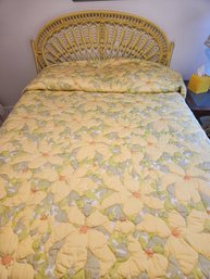 Full Size Bed- Mattress, Box Spring, Frame, Quilted Bedspread And Dust Ruffle