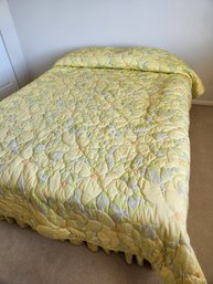2 Comforter Bedding Sets, Custom Made, Lined, Yellow, 82' X 120', Dust Ruffle