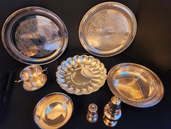 Silver Plate Trays, Bowls, Reed And Barton, Serving Pieces, Divided Dish
