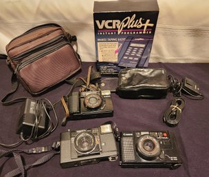 3 Vintage Film Cameras: Canon Sure Shot, Konica, Camera, 2 Cases, Electronics, 35mm