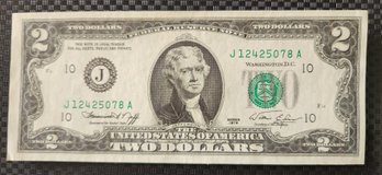 1976 $2 Bill, Bicentennial, Green Seal, Uncirculated