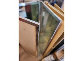 Pair Of Trifold Mirrors - Full Length - With Stands