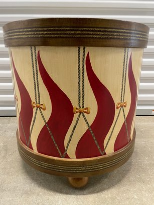 Hand Painted Drum Style Table