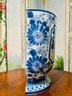 Maitland Smith Blue & White Porcelain Wall Vase