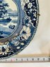 Large Antique Blue And White Platter With Repair