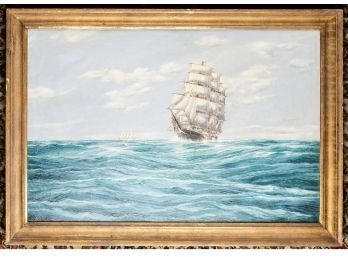 Vintage Maritime Oil Painting
