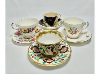 4 Sets Variety Lot Of Antique Teacups And Saucers