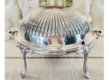 James Dixon & Sons Silver Plated Roll Top Dome Covered Dish