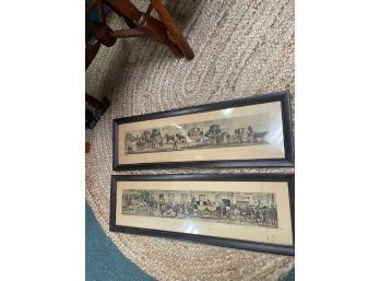 Pair Of Antique Hand Color English Lithographs
