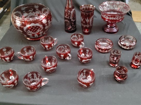 Red Bohemian Glassware