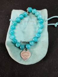 Beautiful Tiffany & Co Amazonite Heart Bracelet