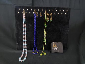 Glass Bead Necklace And Earring Sets