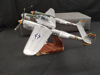 Wooden Model P-38 Airplane