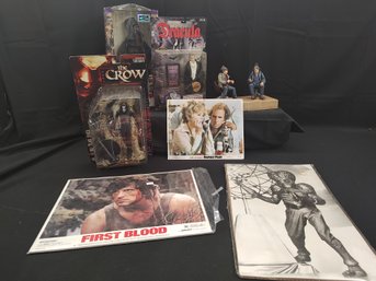 Lot Of Movie Action Figures And Lithographs